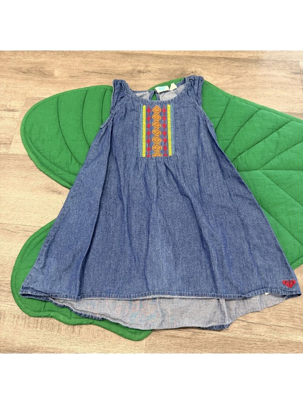 Roxy Girl Toddler 4 Chambray Embroidered Dress Boho Beachy